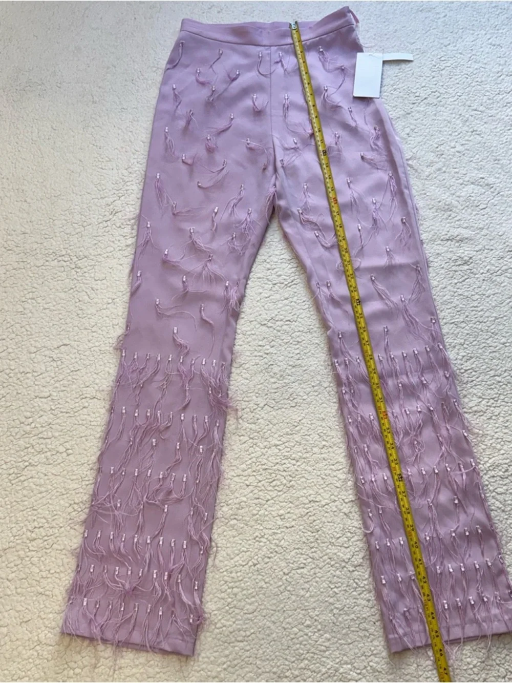 NWT Lisa Maree Wild Love Real Feather Pant in Lilac Size Small $295 - Picture 7 of 13